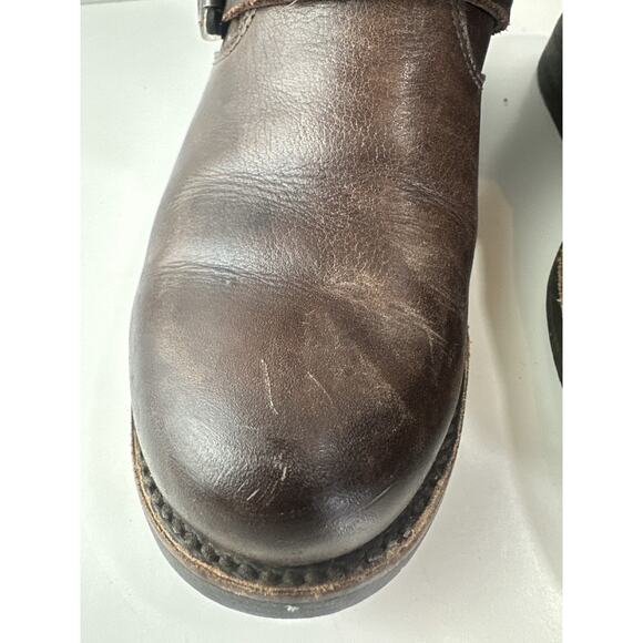 Frye Veronica Slouch Boots Women's 6 B Brown Leather Boho Grunge Moto Buckle - Picture 8 of 16